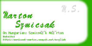 marton szmicsak business card